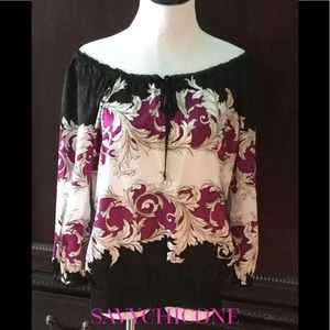 🌷NWOT WHBM SILK PEASANT TOP